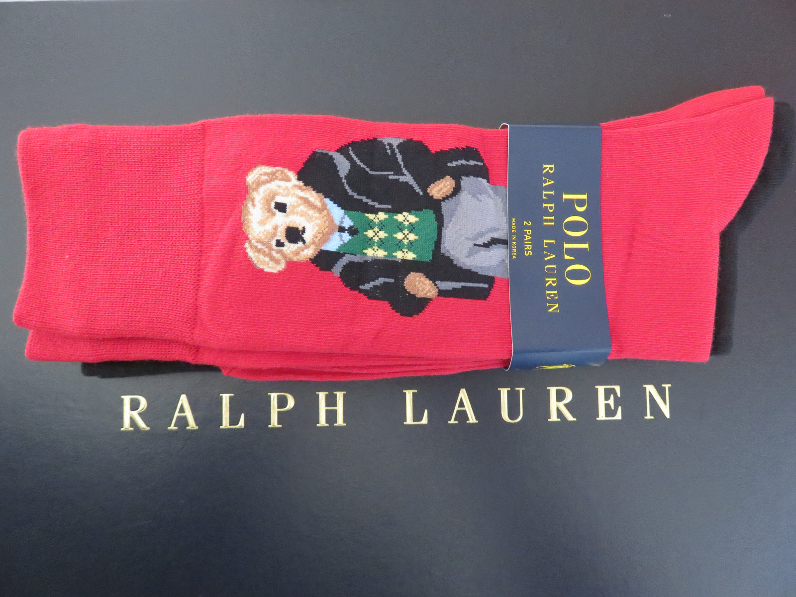 Polo RALPH LAUREN Calze Uomo Polo Orso Cappotto & Icona Polo Pony Set 2 Paia