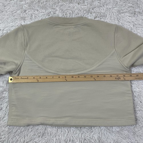 Lululemon Shirt Womens 6 Beige Cotton French Terry + Swift Tee Ladies Activewear - Picture 7 of 11
