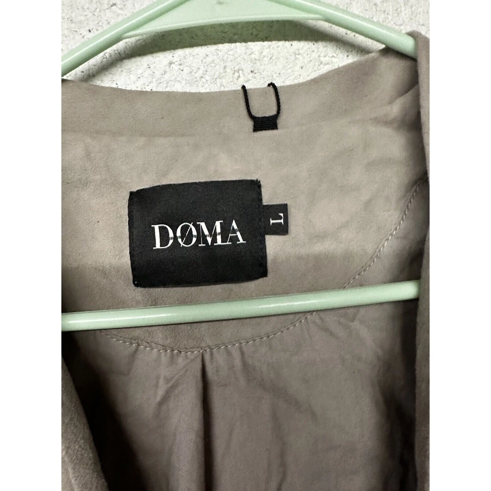 NEW DOMA Genuine Goat Suede Leather Fringe Jacket SIZE LARGE L in soft gray - Image 4 of 4