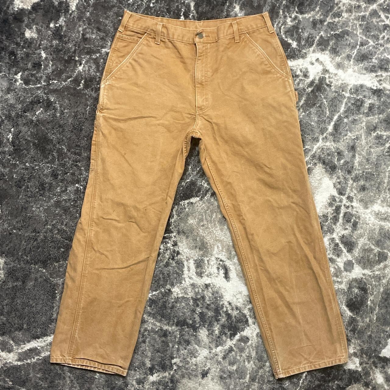 Carhartt Pants Mens 36x32 Brown Carpenter Cargo B11 BRN Duck Canvas Jeans Tan