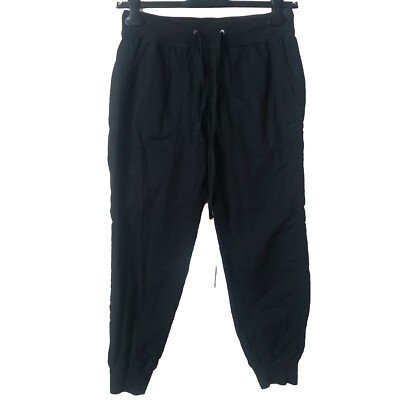 Gap Womens Black Drawstring Cotton Twill Joggers Athletic Casual Size S 