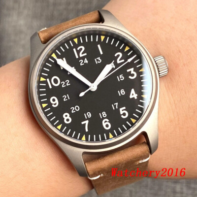 Tandorio Pilot Titanium 39mm NH35 PT5000 200M Diving Automatic Brush Mens Watch
