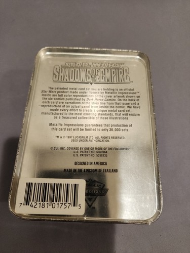 2 Star Wars Shadows of the Empire Embossed Metal Collector Cards Tin Brand New! - Picture 3 of 13