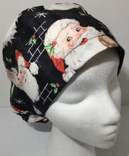 Christmas Santa Clause Medical Slim Lid Scrub Cap Euro Surgery Chef Dental Hat