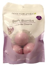 Spa Naturals Luxury Collection Bath Bombs -LAVENDER DREAMS 3 pack sealed Fizzies