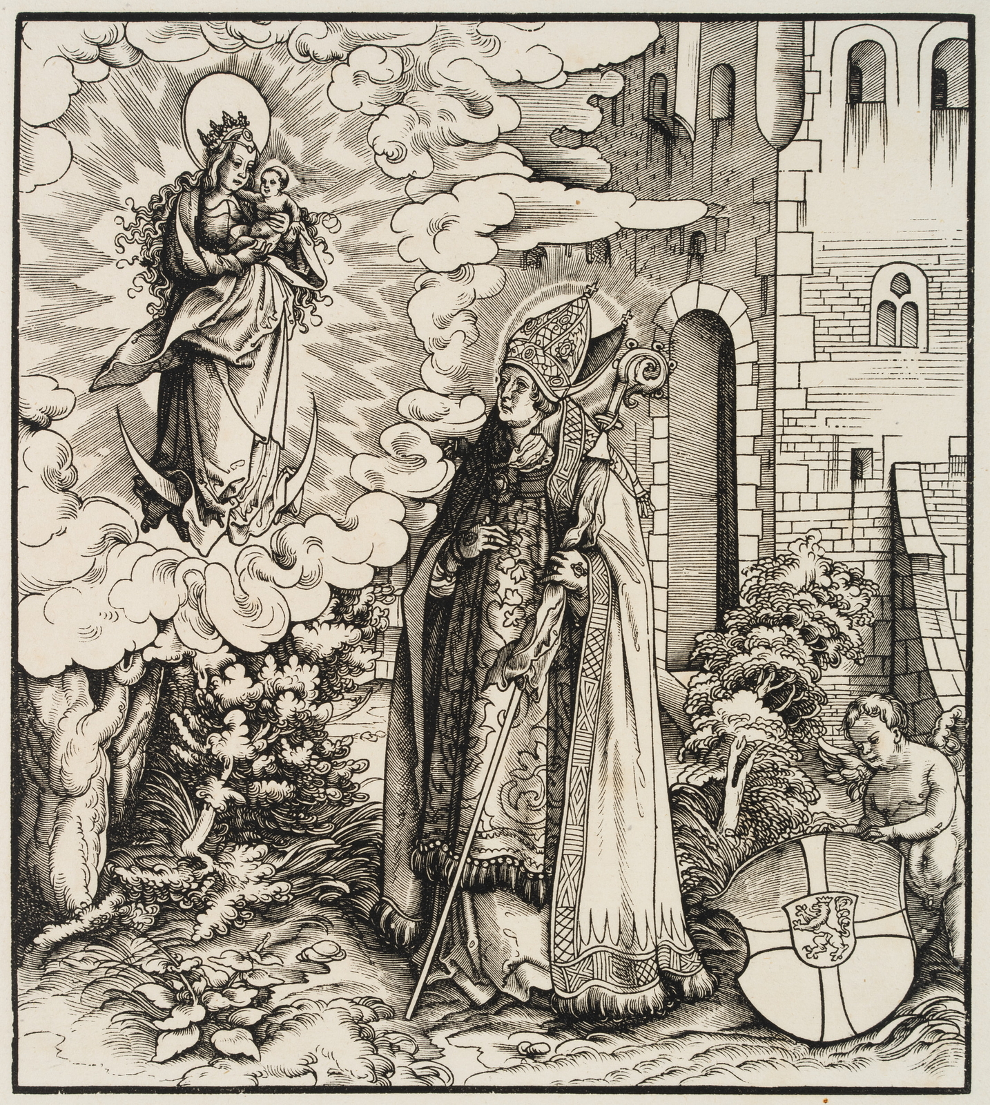 L. BECK (1480-1542), Heiliger Gebhard von Konstanz, um 1516, Holzschnitt