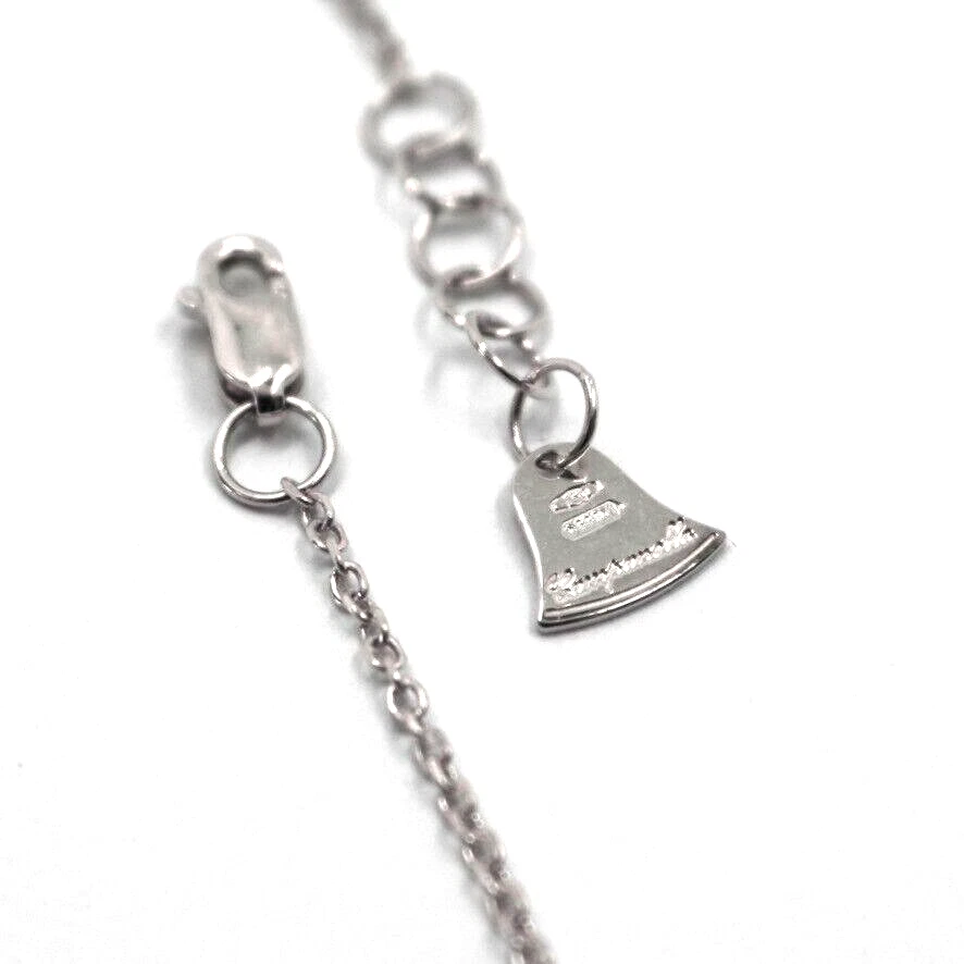 Pulsera Rolo Fina Oro Blanco 18k con Central Pequeña 5mm Letra Inicial S Foto 3 de 4