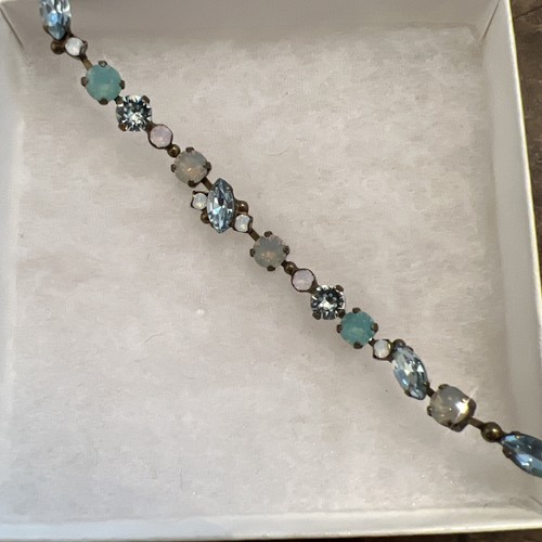 Sorrelli 7 inch Aqua Blue and Pastel Rhinestone Tennis Bracelet RARE!