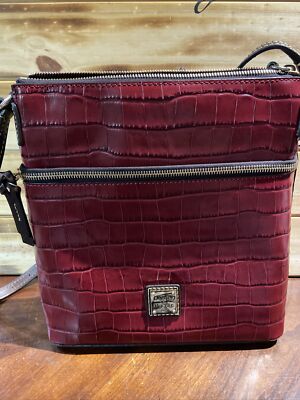 Dooney & Bourke Croco Embossed Leather Crossbody  Wine 