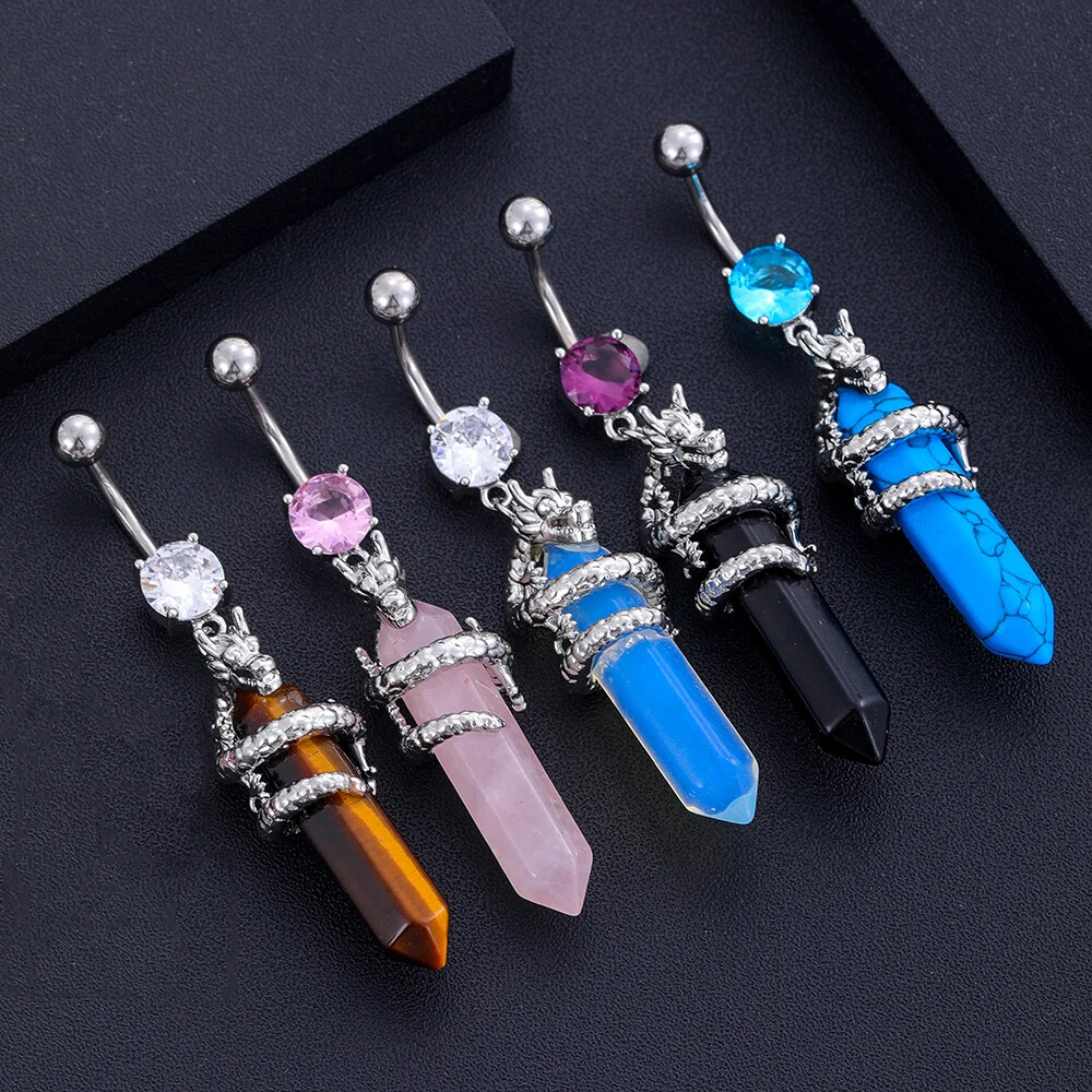 Dragon Pendant Healing Belly Button Rings Surgical Steel Navel Piercing  Jewelry