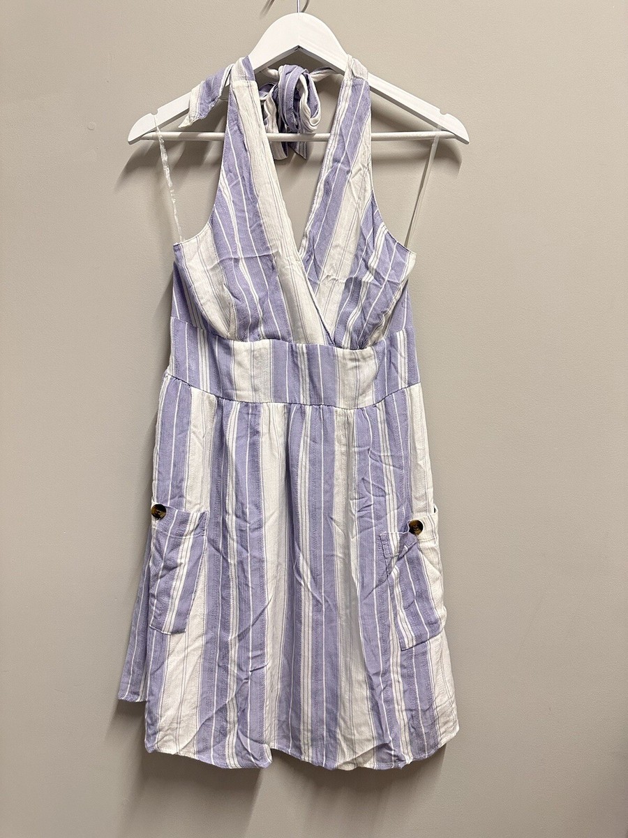 american eagle halter babydoll dress American Eagle Purple Halter Dress S (4-6)