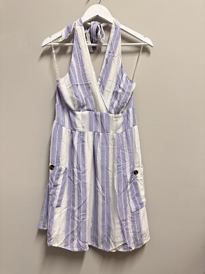 NWT! American Eagle Striped Halter Stripe Babydoll Dress Size: M | eBay