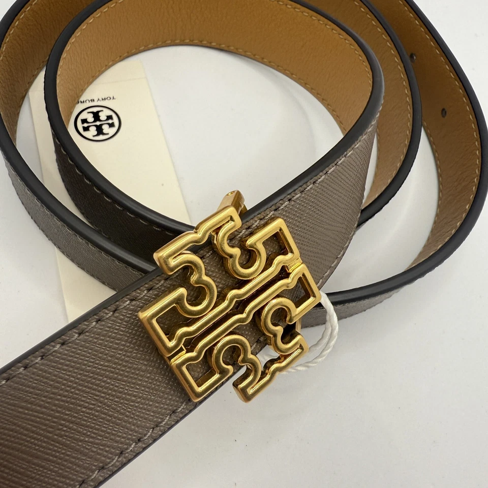 Tory Burch Britten Logo Reversible 1" Width Belt 141739 - Image 3 of 4