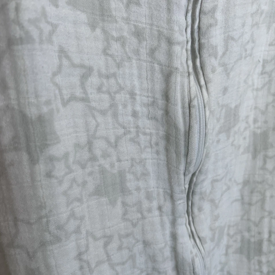 Saco de dormir para bebé SwaddleDesigns zzZipMe 6-12M gris neutro estrella muselina Foto 4 de 4