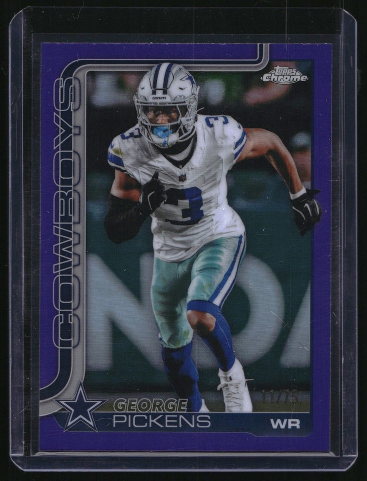 2025 Topps Chrome #80 George Pickens Purple Refractor /75 Cowboys