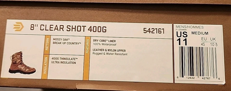 LaCrosse Men's Clear Shot 8" Waterproof 400 G Insulated Hunting Boots (SIZE 11) - Image 3 of 4