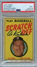 1970 Topps Scratch-Offs Al Kaline Signed Baseball Card PSA DNA AUTO 9 HOF