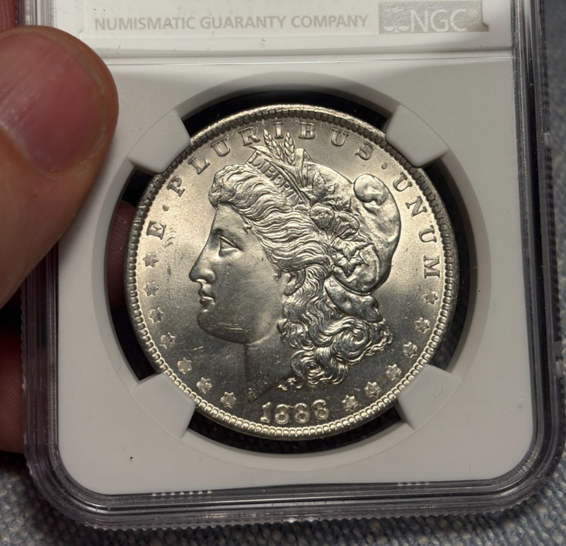 (#103039) Morgan Dollar: 1888 NGC UNC details.  BU details!!!  (see video!)