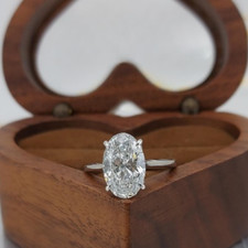 3 CT IGI Certified Oval Lab Grown Diamond Engagement Ring | Hidden Halo 14k Gold