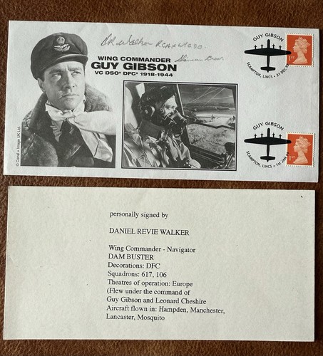 WW2 RAF DamBusters 617 Daniel Revie Walker Navigator signiert FDC Ersttagsbrief