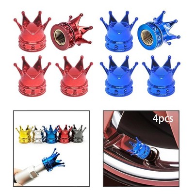 4Pcs Crown Reifen Ventil Stem Caps Auto Stem Air Caps Abdeckung für SUV Auto