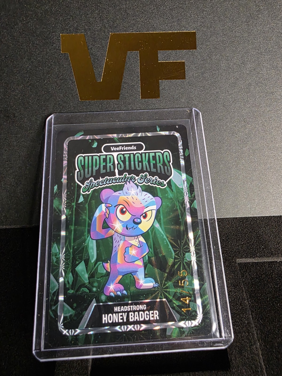 Headstrong Honey Badger /55 VeeFriends Super Stickers Spectacular Series Emerald