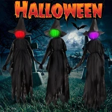 Halloween DR.DUDU 6 Ft Light Up Witch Stakes  Yard Decorations, Set Of 3 Scary
