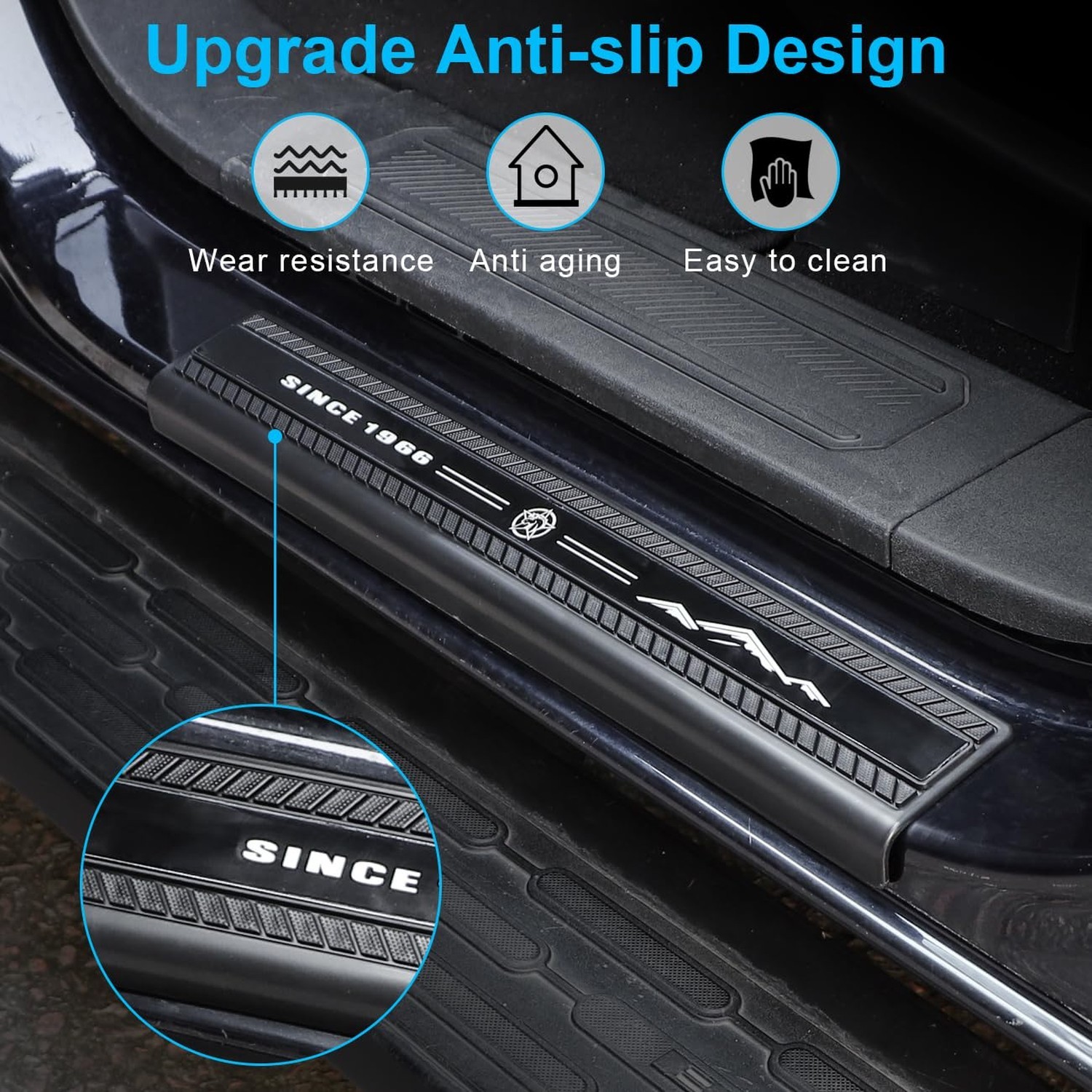 Door Sill Entry Guards Compatible with for Ford Bronco 4 Door 2021 2022 2023 ...