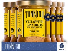 Premium Yellowfin Tuna Pack Of 6 Lemon Pepper Olive Oil High Protein 6.7Oz
