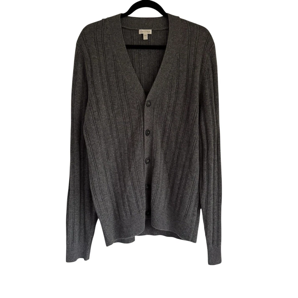 Cárdigan suéter gris jaspeado de cachemir Garnet Hill para mujer talla grande nuevo sin etiquetas Foto 2 de 4