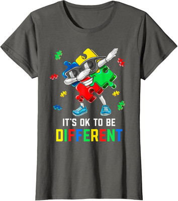 Awareness Kids Its Ok To Be Different Love Colors Ladies' Crewneck T-Shirt