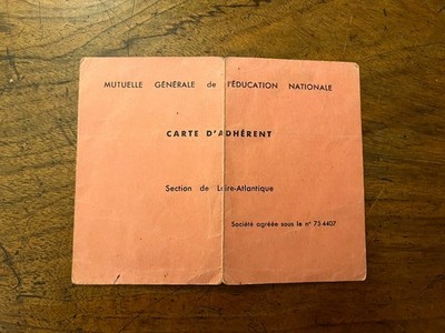 MGEN 1959 LOIRE-ATLANTIQUE MEMBERSHIP CARD