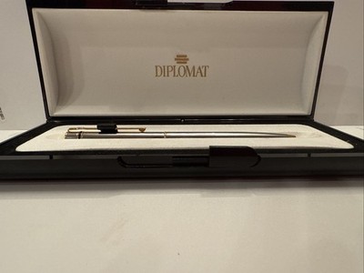 Diplomat AT0170 Ballpoint Pen Chrome Finish Made in Germany,Boxed, New Old Stock