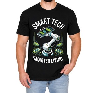 Smart Tech Męska koszulka Ramię robota Retro Sci Fi Circuit Gadżet Miłośnik Prezent