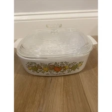 Corning Ware La Marjolaine A-2-B 2 Liter Casserole Dish 8.5” Pyrex Lid & Handle