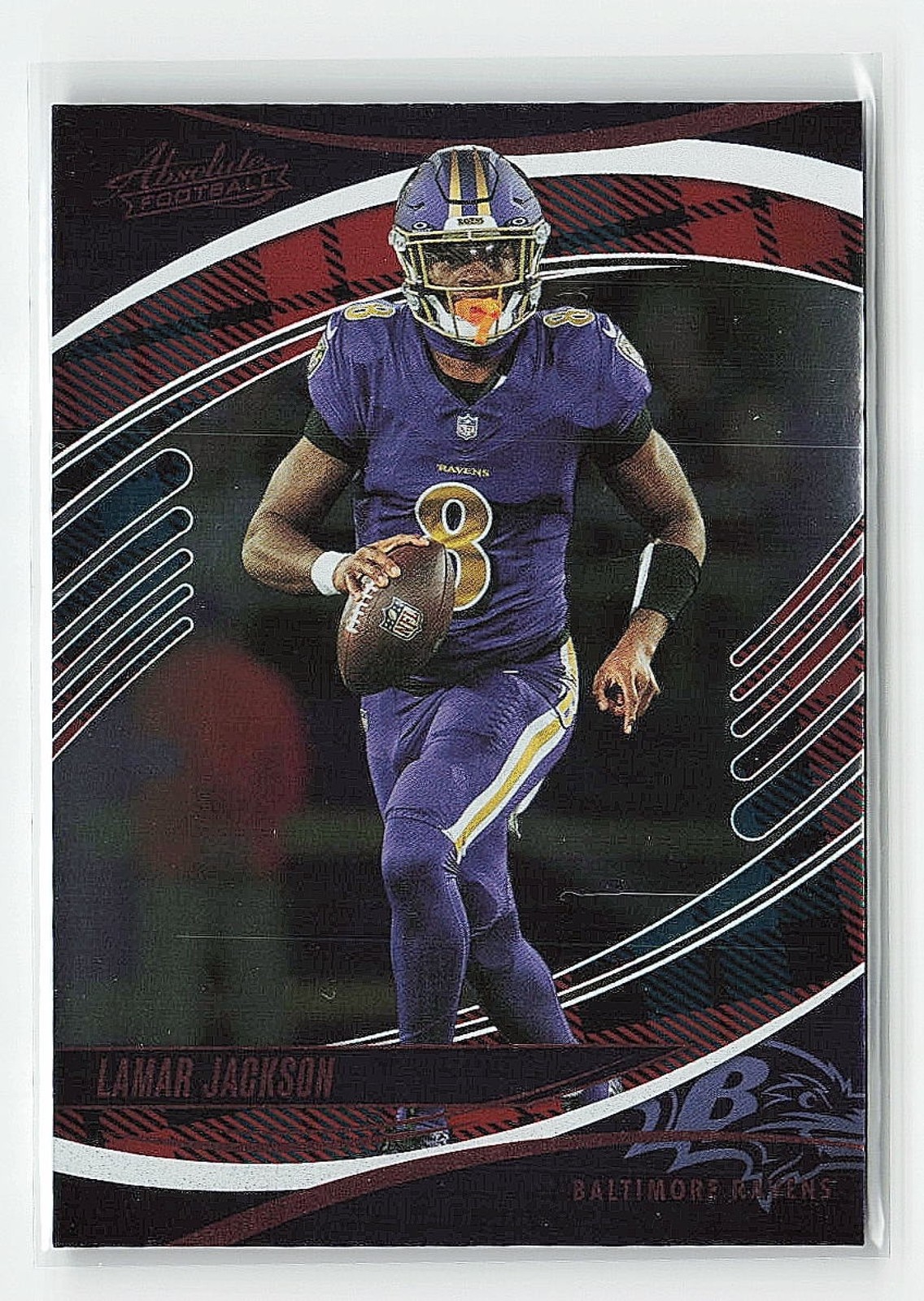 2025 Panini Football Absolute Lamar Jackson Red and Green #97 Baltimore Ravens