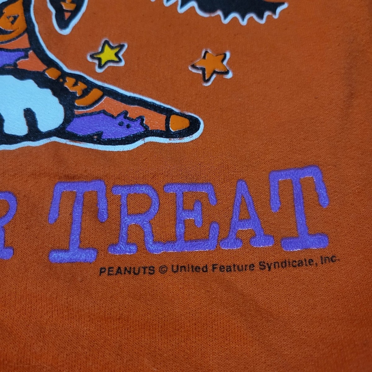 Vintage Peanuts Snoopy Joe Cool "Joe Trick Or Treat" Halloween Sweatshirt XL View 2