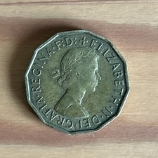 1958 Queen Elizabeth II Threepence Coin