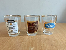 3 x Vintage Spirits Shot Glass Glasses Whisky Tia Maria Daiquiri Rum