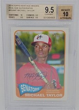 MICHAEL A. TAYLOR RC - 2014 Topps Heritage REAL ONES AUTOGRAPHS - BGS 9.5/10