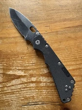 Rare Buck / Strider 889 Tarani Folder Black / Black Tactical Folding Knife USA