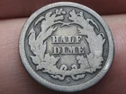 1864 S Seated Liberty Half Dime, San Francisco, Good/VG Details