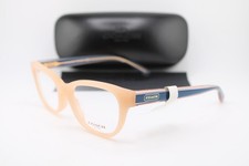 NEW COACH HC 6187 5611 MILKY BEIGE BLUE CLEAR AUTHENTIC EYEGLASSES 52-18