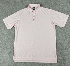 Footjoy Polo Shirt Mens Large Pink Geometric Short Sleeve Lightweight Stretch