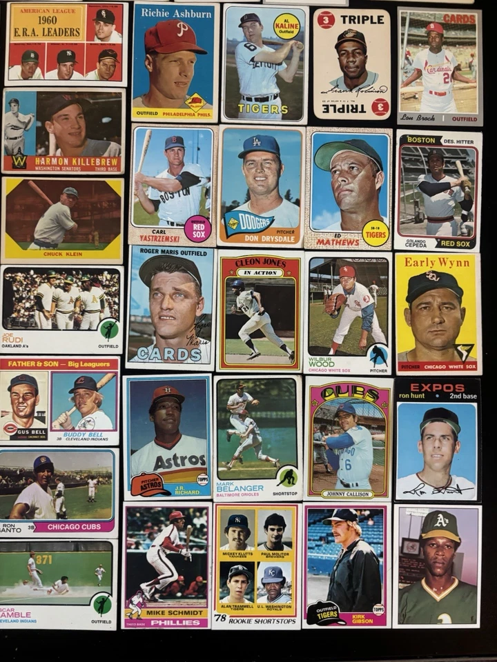 1958-81 Topps GOAT HOF RC LOTE (44) Mickey Mantle Aaron Mays Maris Ford Berra Yaz Foto 4 de 4