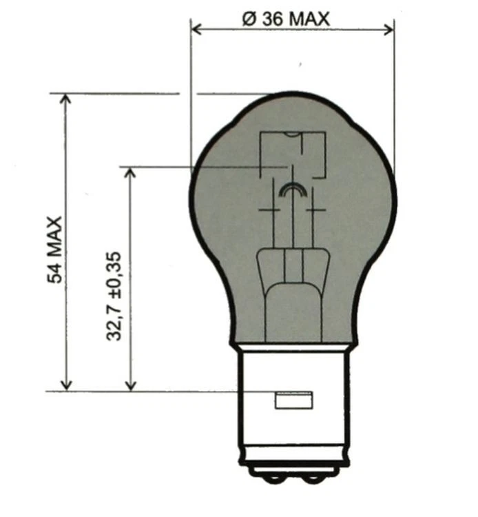 Bombilla, Bombilla BA20D 12V 45/40W para Yamaha DT 125 E AT2 año 1975 DT125E Foto 2 de 2