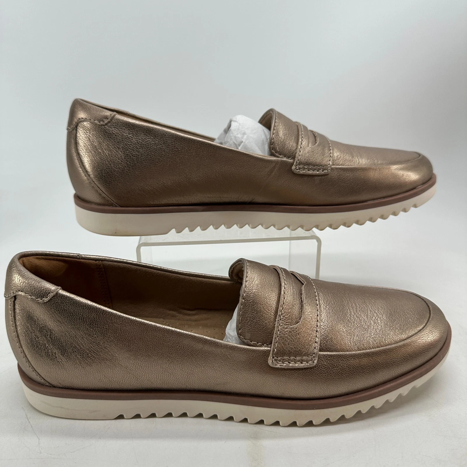 Scarpe mocassino casual Clarks Collection Serena Terri oro metallizzato donna taglia 8