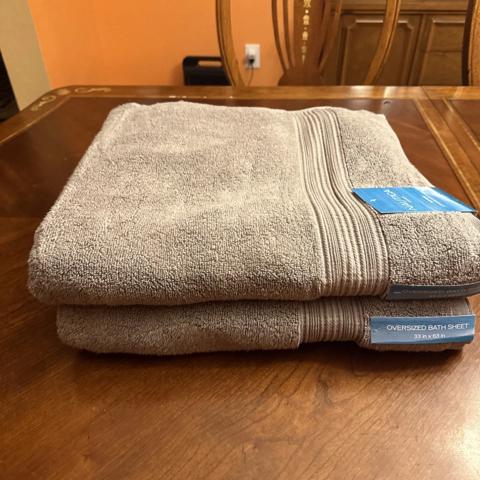Nautica OVERSIZED Bath Towels A Set Of 2 Large 33”X 63”  Brown - Image 4 of 4