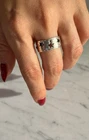 VINTAGE C&C CLARK & COOMBS 925 STERLING SILVER STARBURST BAND RING SIZE 6.5