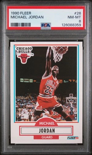 1990-91 Fleer #26 Michael Jordan Graded Basketball Card NBA 1990 1991 Bull PSA 8